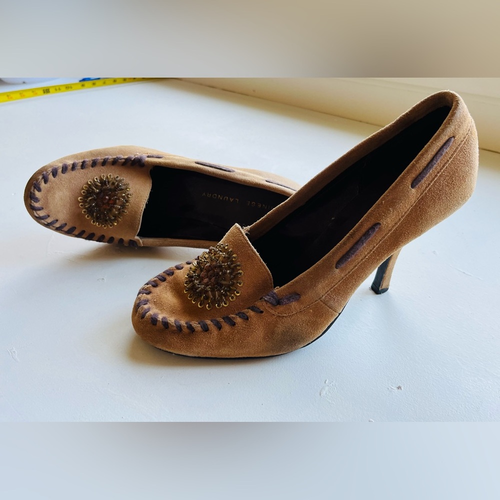 Steve Madden - Beaded Leather High Heel Moccasins - Size 10M